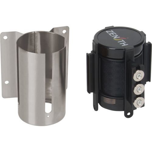 Wall Mount Barrier with Magnetic Tape, Steel, Screw Mount, 12', Black Tape Quali-T-Solutions