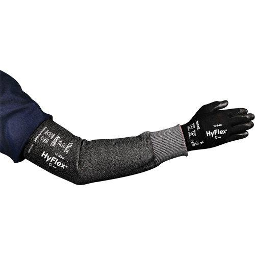 Manchon large r&eacute;sistant aux coupures HyFlex s&eacute;rie 11-280, Intercept, 12", ASTM ANSI niveau A4, Gris Quali-T-Solutions