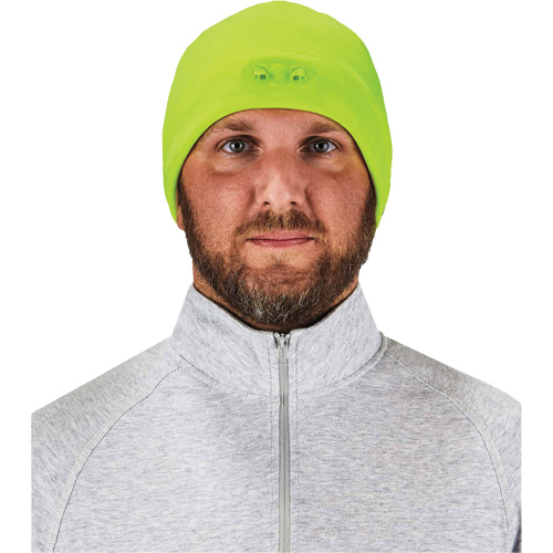 Bonnet N-Ferno &agrave; lumi&egrave;res DEL, Taille unique, Vert lime haute visibilit&eacute; Quali-T-Solutions