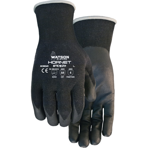 Gants r&eacute;sistants aux coupures Stealth Hornet, Taille Petit, Calibre 18, Rev&ecirc;tement Mousse de nitrile, Enveloppe en Fibre de verre/PEHP/Nylon/Spandex, ASTM ANSI niveau A4/EN 388 niveau 5 Quali-T-Solutions