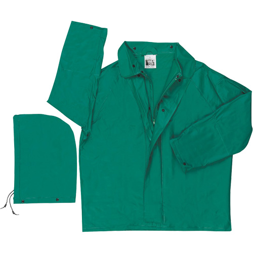Dominator Limited Flammability Rain Jacket, Polyester/PVC, Large, Green Quali-T-Solutions