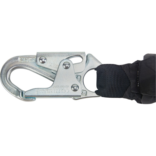 Miller&reg; HP Shock-Absorbing Lanyard, 4', Locking Rebar Hook Center, Locking Snap Hook Leg Ends, Polyester Quali-T-Solutions