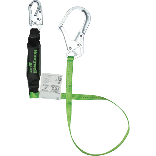 Miller&reg; HP Shock-Absorbing Lanyard, 6', Scaffold Hook Center, Locking Snap Hook Leg Ends, Polyester Quali-T-Solutions