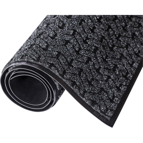 Tire-Track Performance Entrance Mats, Wiper/Scraper, 4' x 8' x 3/8", Charcoal Quali-T-Solutions