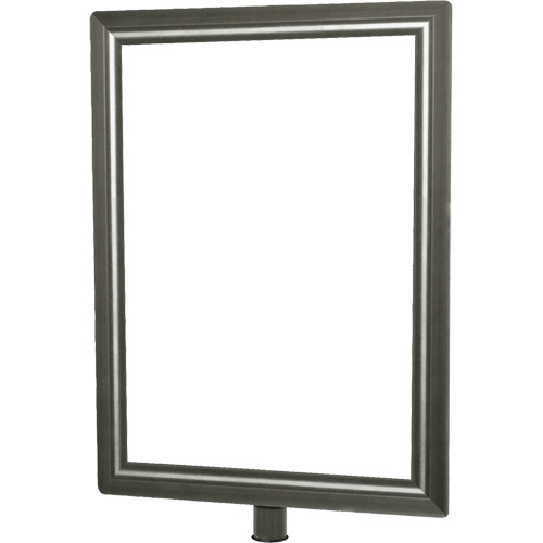 Porte-enseigne vertical robuste pour montant classique, Chrome satin&eacute; Quali-T-Solutions