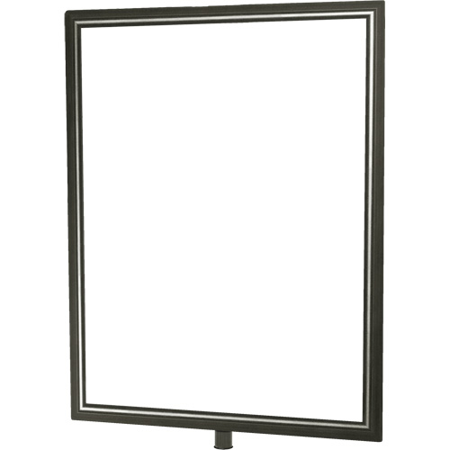 Porte-enseigne vertical robuste pour montant classique, Chrome satin&eacute; Quali-T-Solutions