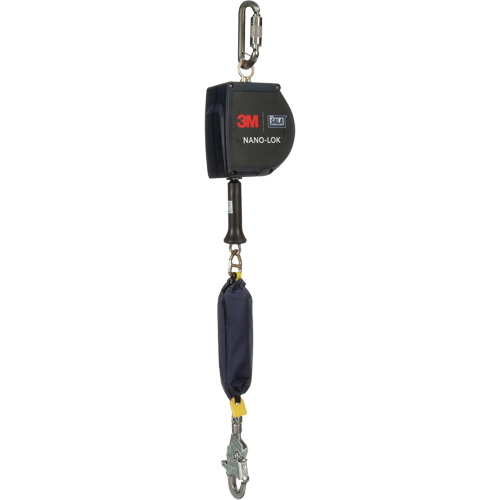 Cordage de s&eacute;curit&eacute; autor&eacute;tractable allong&eacute; Nano-Lok, 15', Acier inoxydable, Pivotant Quali-T-Solutions