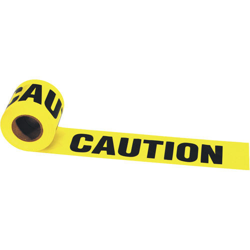 Irwin&reg; Strait-Line&reg; Barrier Tape, English, 3" W x 300' L, 2 mils, Black on Yellow Quali-T-Solutions