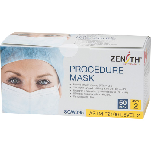 Masques d'intervention jetables, ASTM F2100 Niveau 2, Classe 1 Quali-T-Solutions