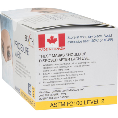Masques d'intervention jetables, ASTM F2100 Niveau 2, Classe 1 Quali-T-Solutions