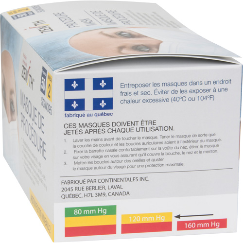 Masques d'intervention jetables, ASTM F2100 Niveau 2, Classe 1 Quali-T-Solutions