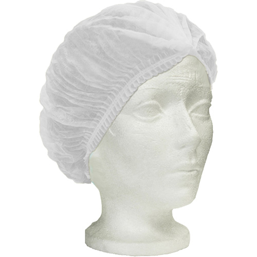 Ronco Care Pleated Bouffant Cap, Polypropylene, 24", White Quali-T-Solutions