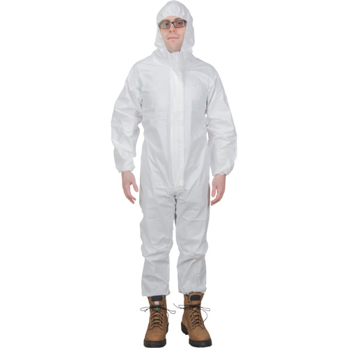 Combinaisons &agrave; capuchon de premi&egrave;re qualit&eacute;, Moyen, Blanc, Microporeux Quali-T-Solutions