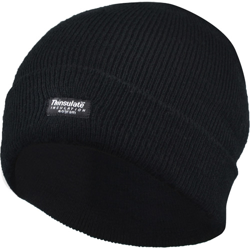 Tuque doubl&eacute;e &agrave; rebord, Doublure en Thinsulate, Taille unique, Noir Quali-T-Solutions