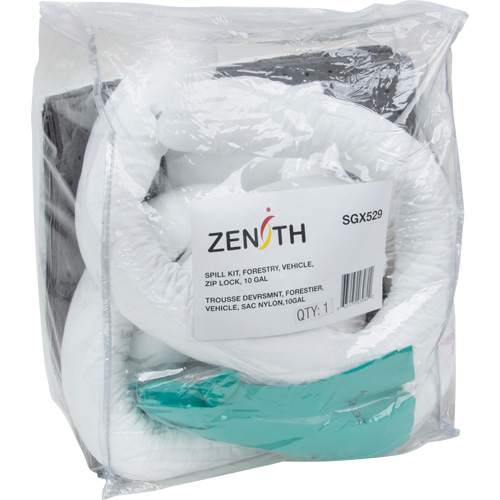Trousse d'&eacute;quipement de lutte contre les d&eacute;versements, Huile seulement/Universel, Sac, Absorbance de 10 gal. US Quali-T-Solutions