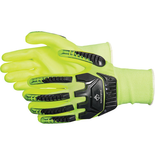 Gants antichocs &agrave; haute visibilit&eacute; r&eacute;sistants aux coupures Dexterity, Petit, Paume en Mousse de nitrile, Poignet &eacute;lastique Quali-T-Solutions