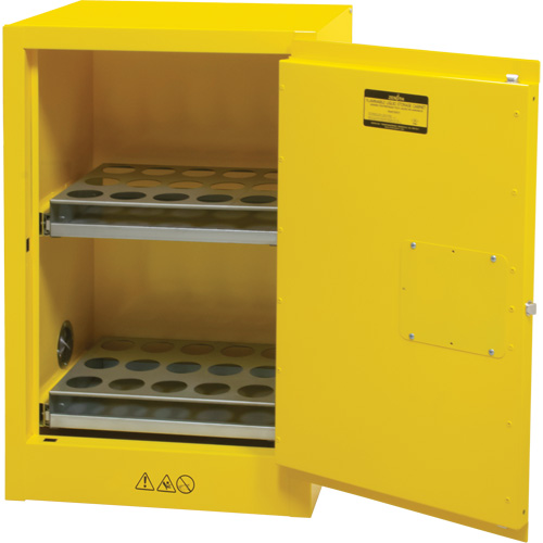 Flammable Aerosol Storage Cabinet, 12 gal., 1 Door, 23" W x 35" H x 18" D Quali-T-Solutions