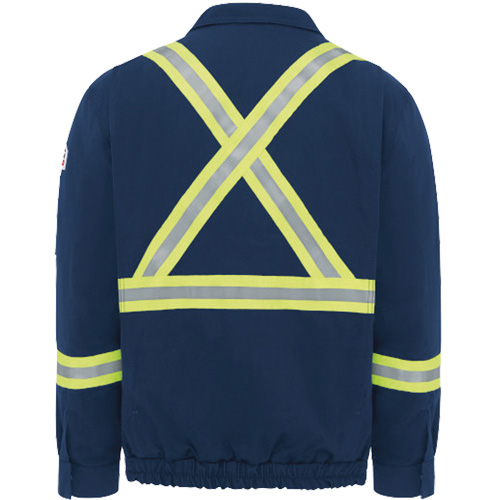 Blouson aviateur doubl&eacute; pour hommes avec garniture r&eacute;fl&eacute;chissante, Petit, Bleu marin, 29 cal/cm² Quali-T-Solutions