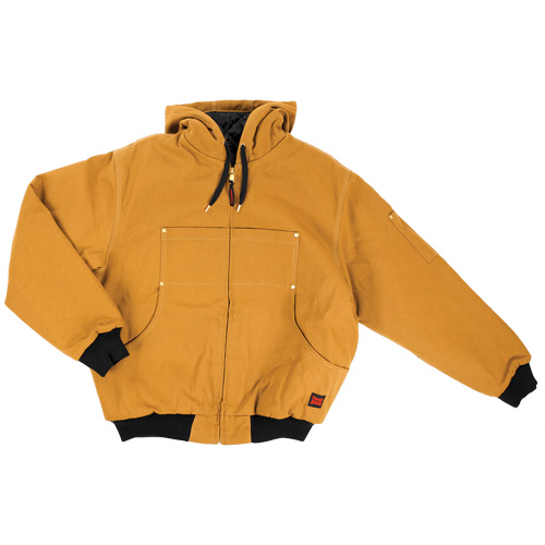 Blouson d'aviateur en toile lourde avec capuchon, Hommes, Petit, Brun Quali-T-Solutions