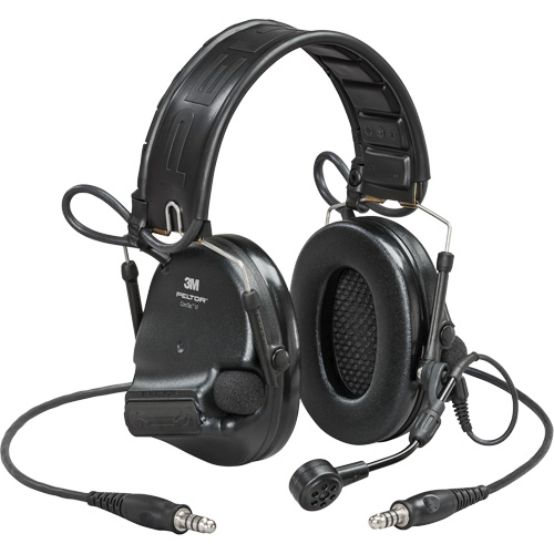 Casque VI NIB avec deux fils de sortie et rail arc Peltor ComTac, Style Bandeau, 23 dB Quali-T-Solutions