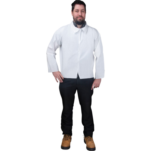 Chemise jetable, Microporeux, Petit, Blanc Quali-T-Solutions