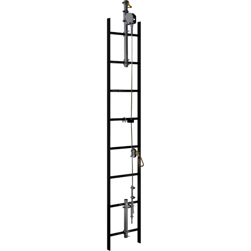 Syst&egrave;me de s&eacute;curit&eacute; vertical &agrave; c&acirc;ble 20' Lad-Saf, Acier galvanis&eacute; Quali-T-Solutions