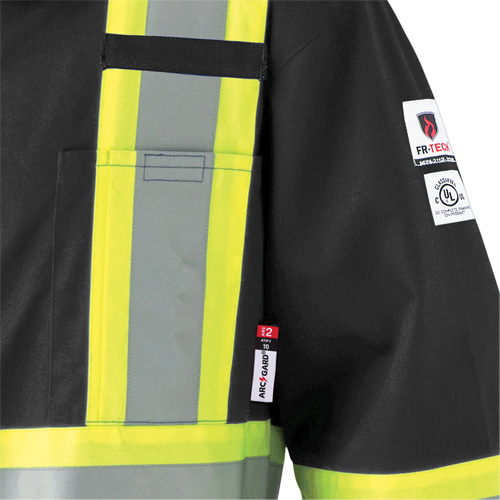7702BK FR-Tech&reg; 88/12 FR Arc Rated Coveralls, Size 36, Black, 9.7 cal/cm² Quali-T-Solutions