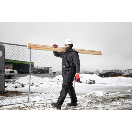 GridIron Regular Length Zip-To-Thigh Bib Overall, Men's, Large, Black Quali-T-Solutions