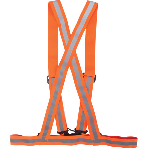 Harnais pour la circulation, Orange haute visibilit&eacute;, Couleur r&eacute;fl&eacute;chissante Argent, Moyen Quali-T-Solutions