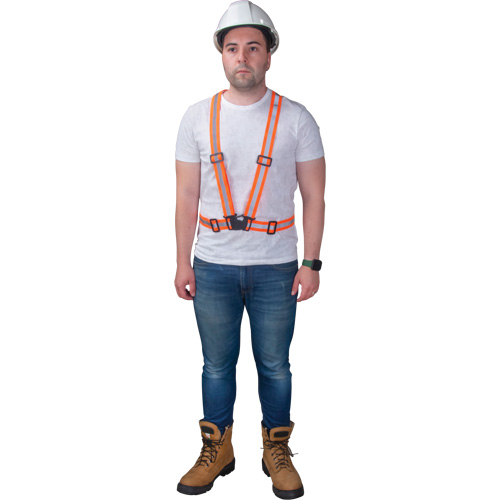 Harnais pour la circulation, Orange haute visibilit&eacute;, Couleur r&eacute;fl&eacute;chissante Argent, Moyen Quali-T-Solutions