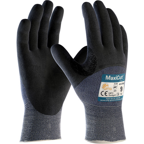 ATG MaxiCut&reg; Ultra Seamless Knit Cut Resistant Gloves, Size Large, 15 Gauge, Nitrile Coated, Engineered Yarn Shell, ASTM ANSI Level A3/EN 388 Level 5/EN 388 Level C Quali-T-Solutions