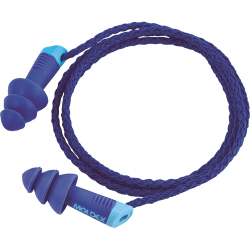 Alphas Metal Detectable Reusable Earplugs, Corded, One-Size, Bulk - Polybag, 27 NRR dB Quali-T-Solutions