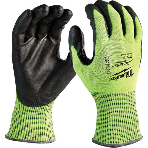 Gants haute visibilit&eacute; r&eacute;sistant aux coupures, Petit, Calibre 13, Rev&ecirc;tement Nitrile/Polyur&eacute;thane, ANSI/ISEA 105 niveau 4 Quali-T-Solutions