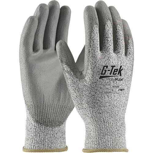 G-Tek&reg; PolyKor&reg; Cut-Resistant Glove, Size X-Small, 13 Gauge, Polyurethane Coated, Engineered Yarn Shell, ANSI/ISEA 105 Level 3 Quali-T-Solutions