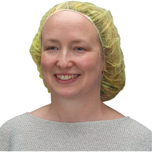 Bonnets bouffants, Polypropyl&egrave;ne, 21", Jaune Quali-T-Solutions