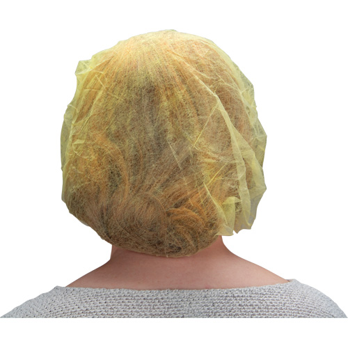 Bonnets bouffants, Polypropyl&egrave;ne, 21", Jaune Quali-T-Solutions