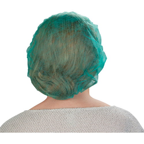 Bouffant Caps, Polypropylene, 21", Green Quali-T-Solutions