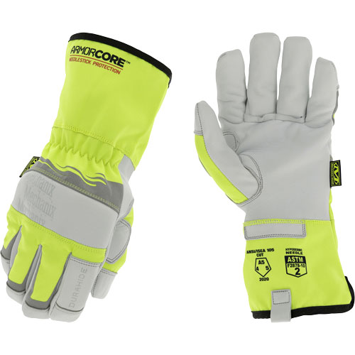 Hi-Viz Needlestick Protection Gloves, Size Small, Polyurethane Coated, DuraHide Shell, ASTM ANSI Level A5 Quali-T-Solutions