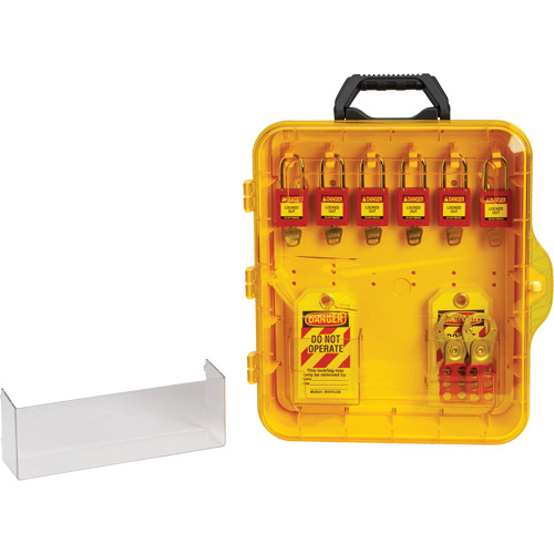 Lockout Station with Keyed Alike Nylon Safety Lockout Padlocks, Plastic Padlocks, 6 Padlock Capacity, Padlocks Included Quali-T-Solutions