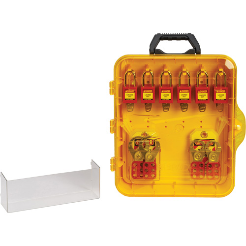 Lockout Station with Keyed Alike Nylon Safety Lockout Padlocks, Plastic Padlocks, 12 Padlock Capacity, Padlocks Included Quali-T-Solutions