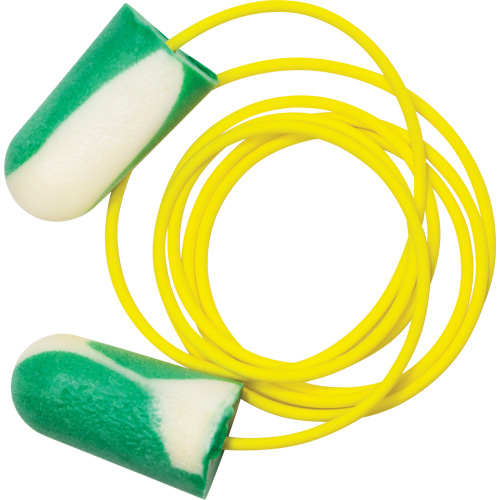Bouchons d'oreilles biosourc&eacute;s Mega Bullet BioSoft, Vrac - Boîte, Avec cordon Quali-T-Solutions