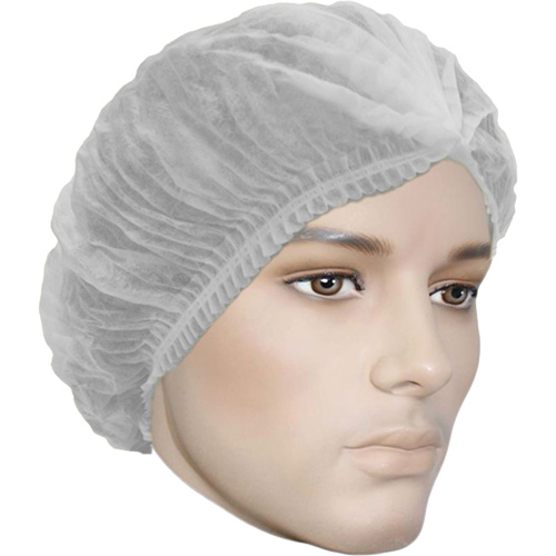 Bonnet bouffant pliss&eacute; Cova-Cap, Polypropyl&egrave;ne, 21", Blanc Quali-T-Solutions