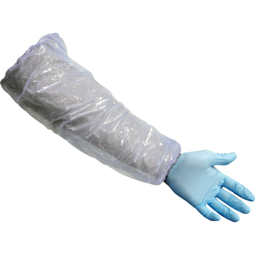 Manchons, Longueur de 16", Poly&eacute;thyl&egrave;ne, Blanc Quali-T-Solutions