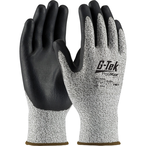 Gants r&eacute;sistants &agrave; la coupe G-Tek, Taille T-petit, Calibre 13, Rev&ecirc;tement Nitrile, Enveloppe en PolyKor, ASTM ANSI niveau A2/EN 388 niveau 3/EN 388 niveau B Quali-T-Solutions