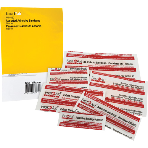 Recharge de bandages adh&eacute;sifs SmartCompliance, Assorti, Tissu/Plastique, Non st&eacute;rile Quali-T-Solutions