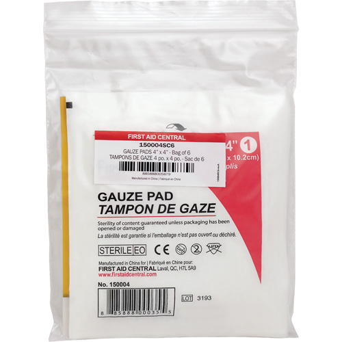 Recharge de gaze SmartCompliance, Tampon, 4" lo x 4" la, St&eacute;rile, Dispositif m&eacute;dical Classe 1 Quali-T-Solutions