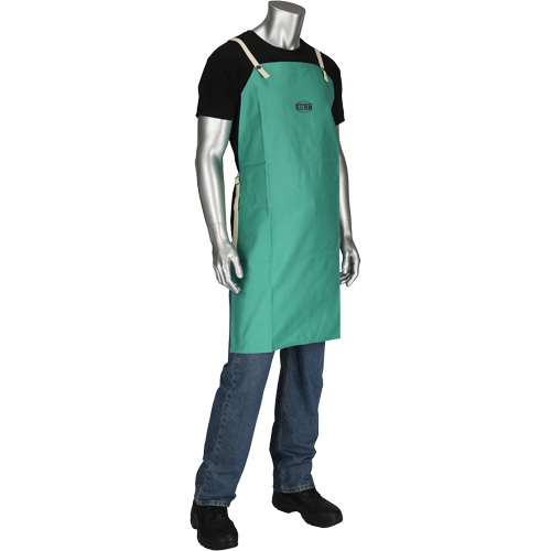 Tablier en satinette 100 % coton trait&eacute; FR Ironcat Dynamic, Salopette, Vert Quali-T-Solutions