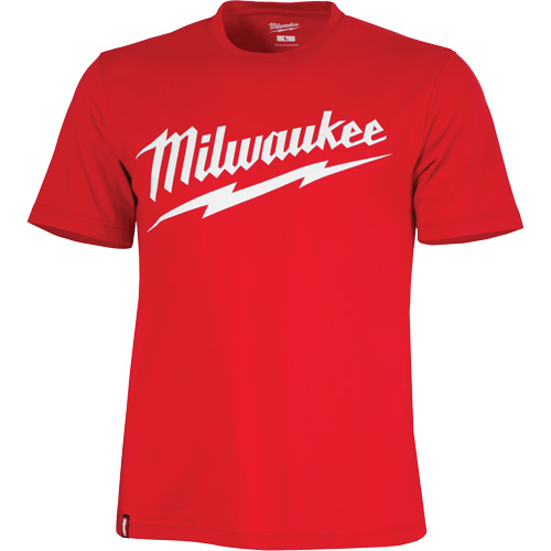 Heavy-Duty Short-Sleeved T-Shirt with Milwaukee&reg; Logo, Men's, Small, Red Quali-T-Solutions