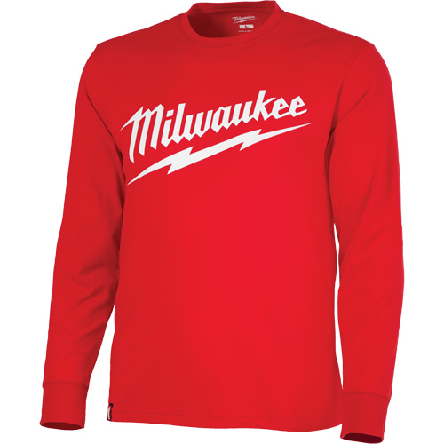 Chandail &agrave; manches longues tr&egrave;s r&eacute;sistant avec logo Milwaukee, Hommes, Petit, Rouge Quali-T-Solutions