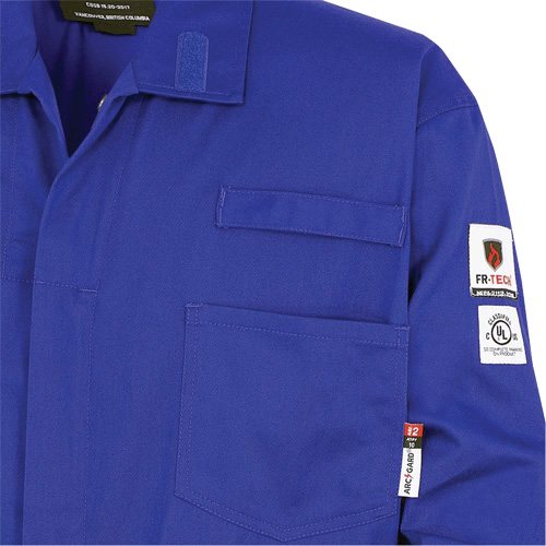 7779 Combinaison ignifuge r&eacute;sistant aux arcs &eacute;lectriques FR-Tech 88/12, Taille 36, Bleu royal Quali-T-Solutions